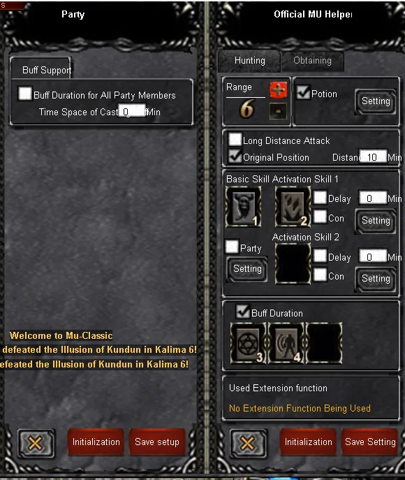 SM - Party / Buff Support לפי ההגדרה המצורפת.