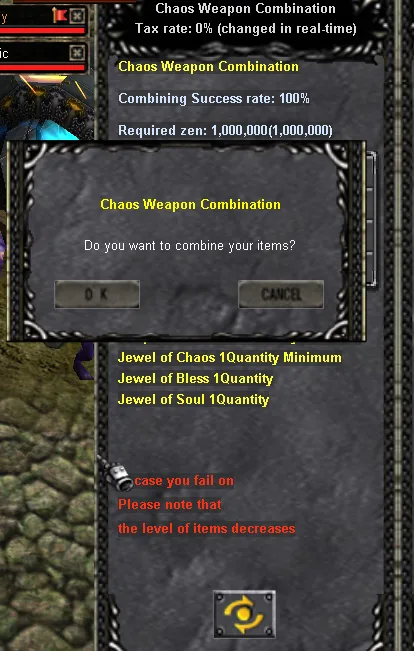 אישור יצירת Chaos Weapon
