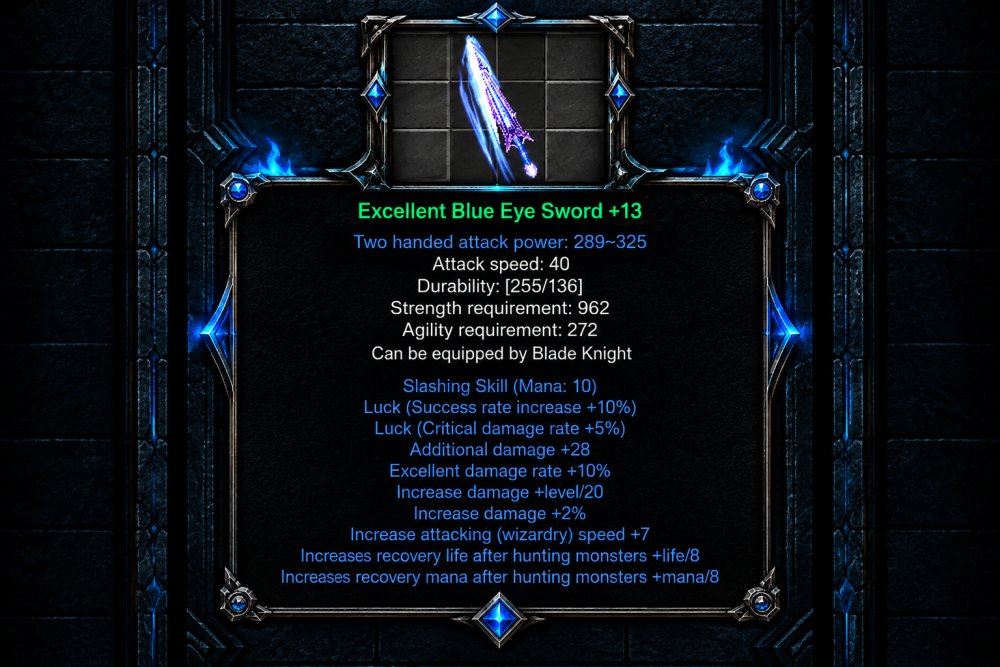 Blue Eye Sword +13, חרב חדשה לביקי בעונת Black Edition