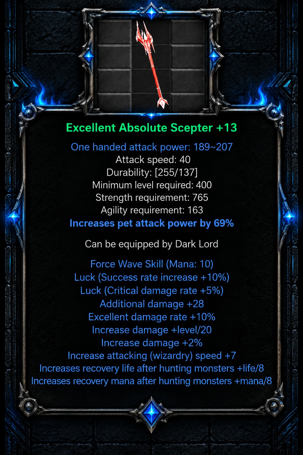Excellent Absolute Scepter +13