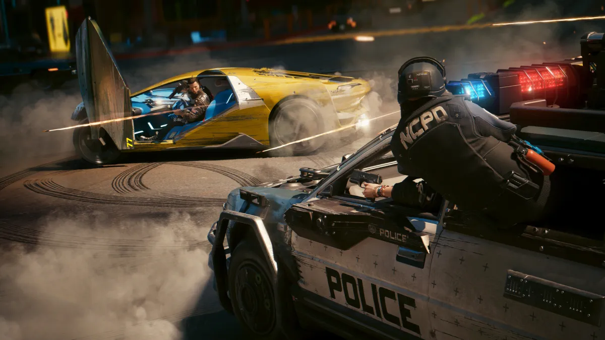 Cyberpunk 2077 - מרדף מכוניות עם שוטרי NCPD אחרי עדכון 2.0
