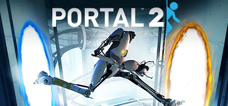 Portal 2 - באנר המשחק עם הרובוטים של הקו-אופ